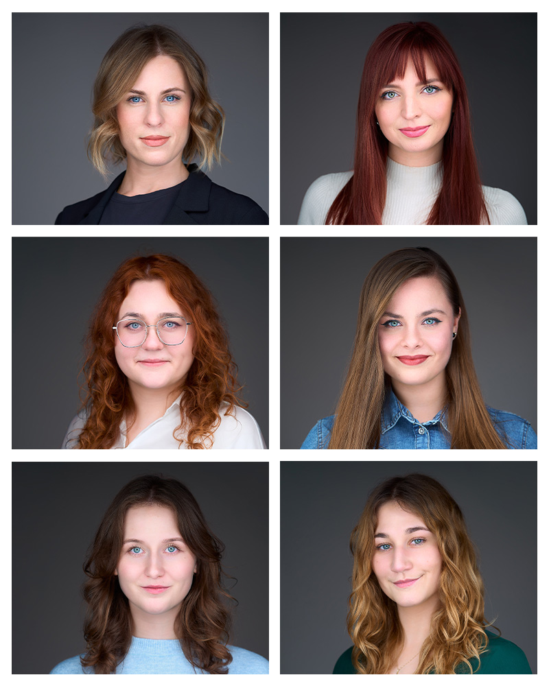 Portrety headshot pracowników. Na zdjęciu lektorki szkoły Early-Stage. Zdjęcia wykonane podczas sesji biznesowej dla firmy przez fotografa Marka Wołynko